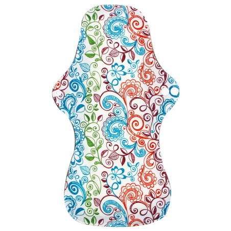 Reusable Bamboo Menstrual Pads, 8x13in, Heavy Flow/Overnight/Postpartum, Washable (Random Pattern, 1 Pack)