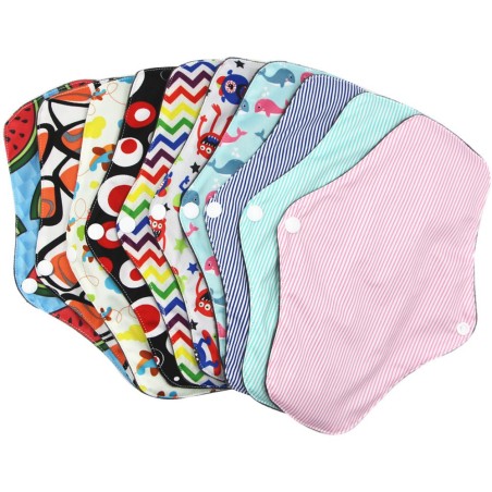 Asiali Reusable Cloth Menstrual Pad with Wings -  Random Pattern
