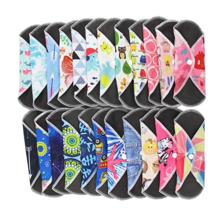 Asiali Reusable Cloth Menstrual Pad with Wings -  Random Pattern