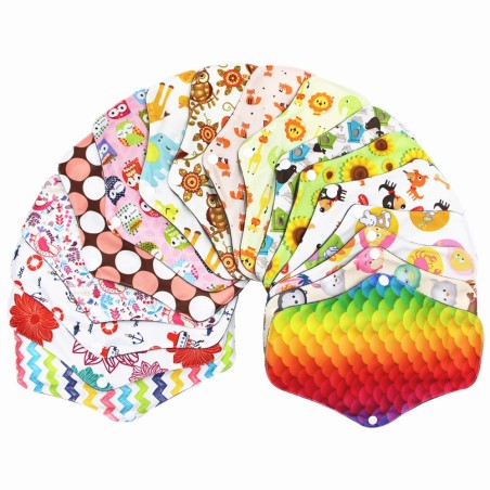 Asiali Reusable Cloth Menstrual Pad with Wings -  Random Pattern