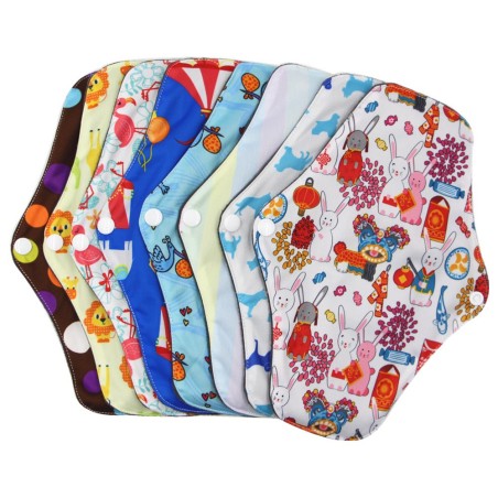 Asiali Reusable Cloth Menstrual Pad with Wings -  Random Pattern