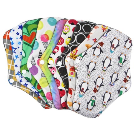Asiali Reusable Cloth Menstrual Pad with Wings -  Random Pattern