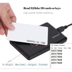 เครื่องอ่านบัตรประจำตัว ไร้คนขับ เอาต์พุต 10 หลัก / 8 หลัก อินเตอร์เฟซ USB 125kHz / ผู้ผลิตบัตรควบคุมการเข้าถึง