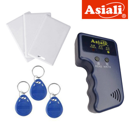 RFID Reader ID Card Writer Copier Handhold 125KHz Duplicator + 3PCS Writable Key+3PCS Thick Cards