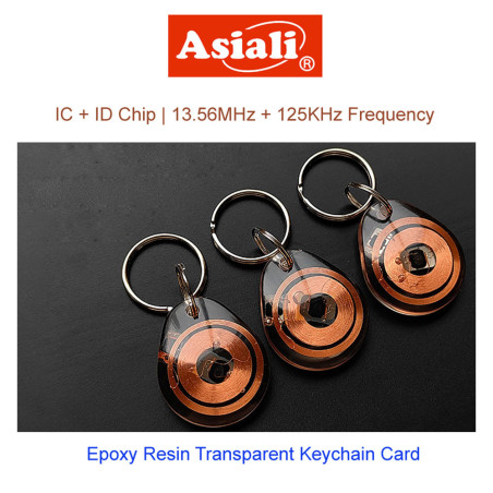 ผลิตภัณฑ์ RFID ประเภทกุญแจพลาสติกใส - ตัวเลือกหลายชิป (รุ่น KeyFob-TM)