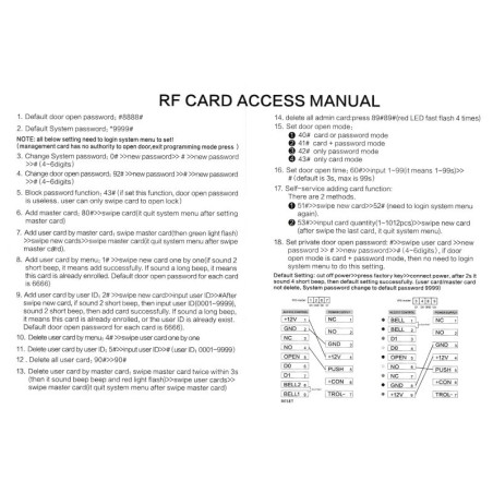 RFID access control password